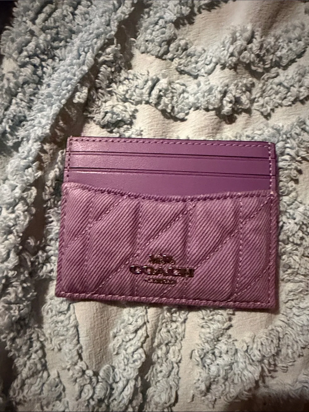 Coach Quilted Card Case in Lavender Purple